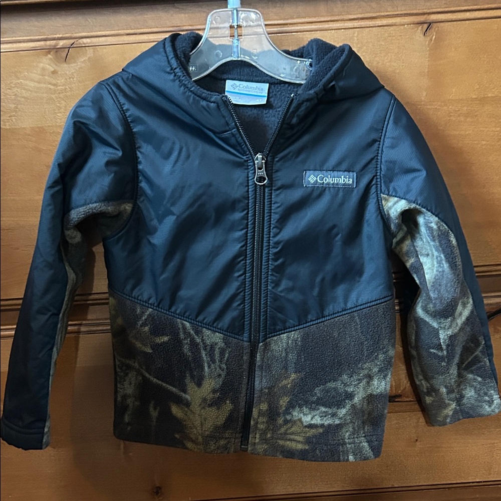 Columbia Kids Puffer Jacket - Black and Brown Camouflage